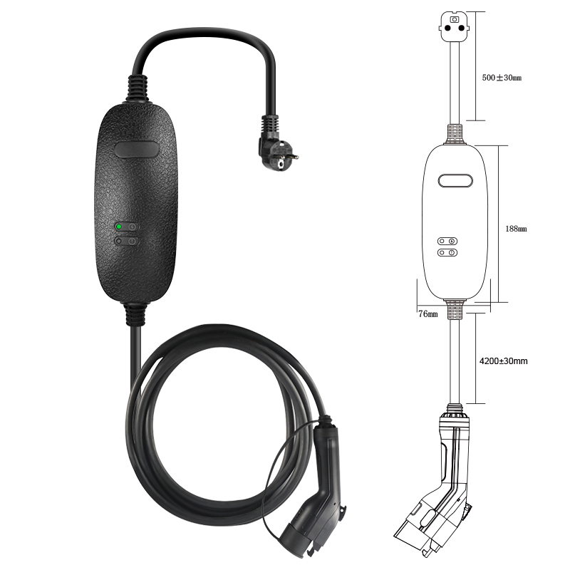 便携式 EV 充电器 SAE J1772 Mode2-Type1 AC EV 充电连接器 32A 250V