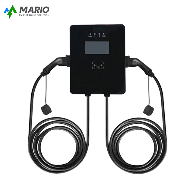 新品上架 2*7KW/2*11KW/2*22KW EV Charger,EV Charger Station with Double Plugs